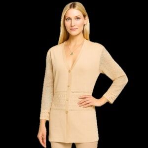 🆕🏷️ St.John Collection by Marie Gray Long Tan Blazer